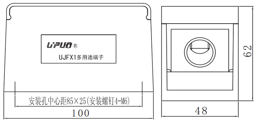 接线端子 - UJFX1-120/2×95 - 141027